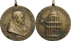 Paolo V (1605-1621), Camillo Borghese di Roma. Medaglia 1605 per la posa della prima pietra nella Cappella Borghese della Basilica di Santa Maria Magg...