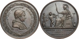 Gregorio XVI (1831-1846), Bartolomeo Alberto  Cappellari di Belluno. Medaglia A. VII, per l'inaugurazione del Museo Gregoriano Etrusco