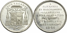Sede Vacante (1846).. Medaglia per  Mons. Aleramo Pallavicino, Prefetto dei Sacri Palazzi Apostolici, Maggiordomo e Governatore del Conclave