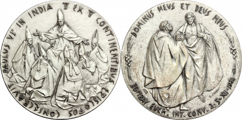 Paolo VI (1963-1678), Giovanni Battista Montini di Concesio. Medaglia straordina...