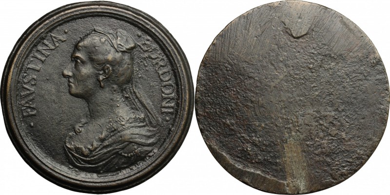 Faustina Bordoni (1700-1781), soprano veneziana. Medaglia unifacie. D/ FAVSTINA ...
