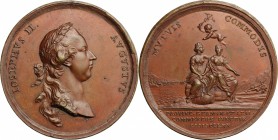 Giuseppe II (1765-1790), imperatore del Sacro Romano Impero.. Medaglia 1770 per il commercio in Lombardia