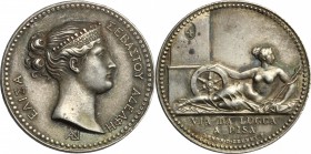 Elisa Bonaparte (1805-1814),  principessa di Lucca e Piombino.. Medaglia per la strada Lucca-Pisa