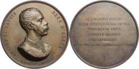 Amedeo di Savoia (1845-1890), fratello di Umberto I e re di Spagna. Medaglia per la morte
