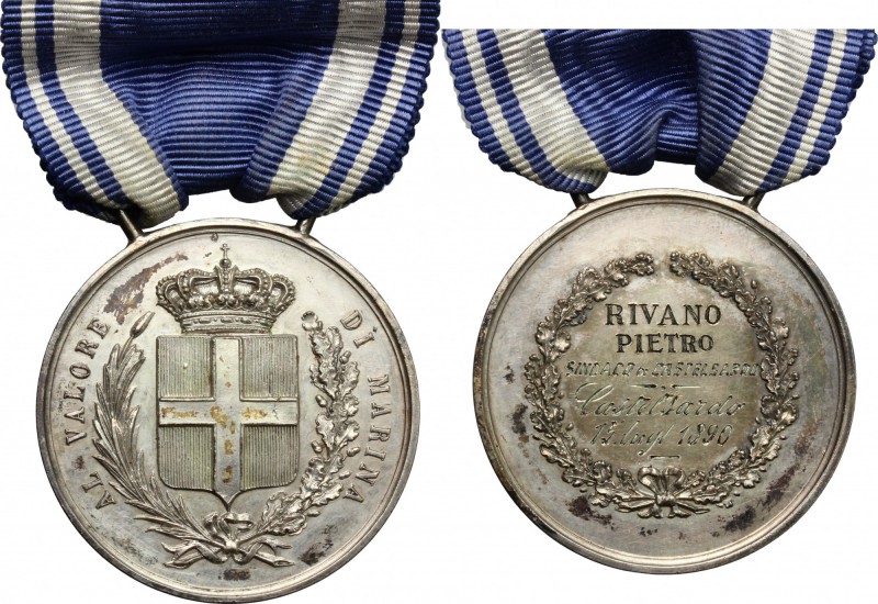 Vittorio Emanuele III (1900-1940). Medaglia al valore di Marina a Pietro Rivano,...