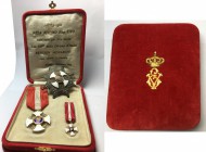 Ordine della Corona d'Italia.. Placca da petto, distintivo e miniatura