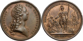 France.  Louis XV (1715-1774).. Medal 1727, re-establishment of the Cadet Forces