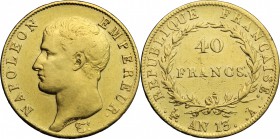 France.  Napoleone Bonaparte (1804-1814). 40 franchi AN 13 A