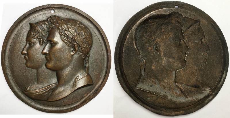 France. Napoleon I (1804-1814). Large plaque (c.1810) with conjoined busts of Na...