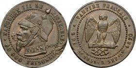 France.  Le Gouvernement de la Défense Nationale (1870-1871). . Satiric medal for the capture of Napoléon III at the Battle of Sedan