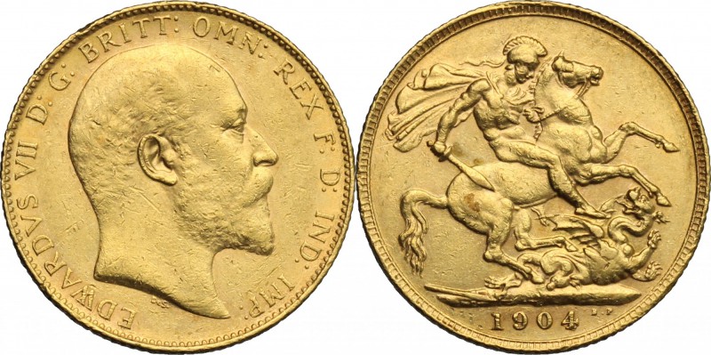 Great Britain. Edward VII (1841-1910). Sovereign 1904. Fr. 400. AU. mm. 22.00 VF...