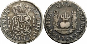 Peru'.  Charles III (1759-1788). Real 1763 JM, Lima mint