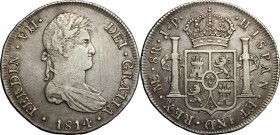 Peru'.  Ferdinand VII (1808-1833). 8 reales 1814 J P, Lima mint