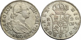 Spain.  Charles IV (1788-1808).. 2 reales 1806, Sevilla mint