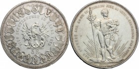 Switzerland-Basilea. 5 francs 1879 Federal Shooting