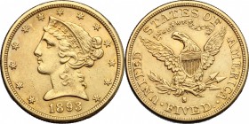 USA. 5 dollars 1893 S, San Francisco mint