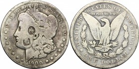 USA. Chopmarked Morgan dollar 1900 with chinese ideograms