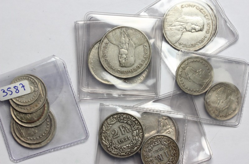 Lotto di 18 monete: Francia 5 franchi 1960, 1962, 1963, 1964; Svizzera 5 franchi...