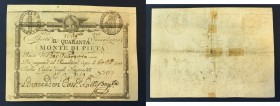 Repubblica Romana - Resti del S. Monte della Pietà e del Banco di S. Spirito (1798). Lotto di due cedole da 40 bajocchi 1798, Brancadori Ballanti e Br...
