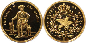 Deutsche Münzen und Medaillen ab 1945, BUNDESREPUBLIK DEUTSCHLAND. Friedrich II. Medaille 1994. 13,5 mm. 0.585 Gold. 1/20 OZ. Polierte Platte