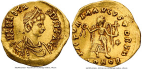 Anastasius I (AD 491-518). AV tremissis (14mm, 1.46 gm, 5h). NGC Choice XF 5/5 - 2/5, wrinkled. Constantinople, ca. AD 491-518. D N ANASTA-SIVS PP AVG...