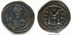 Justinian I the Great (AD 527-565). AE follis or 40 nummi (36mm, 20.78gm, 6h). Choice VF, tooled. Nicomedia, 1st officina, Regnal Year 17 (AD 543/4). ...