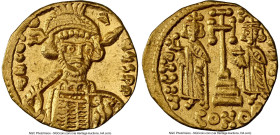 Constantine IV Pogonatus (AD 668-685). AV solidus (18mm, 4.45 gm, 6h). NGC Choice AU 4/5 - 4/5. Constantinople, uncertain officina, AD 674-681. d N C-...