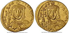 Constantine V Copronymus (AD 740/1-775), with Leo III. AV solidus (20mm, 4,43 gm, 6h). NGC XF 5/5 - 4/5. Constantinople. CN C-ON-StANtINЧS, draped bus...
