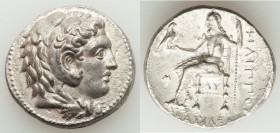 MACEDONIAN KINGDOM. Philip III Arrhidaeus (323-317 BC). AR tetradrachm (26mm, 17.02 gm, 1h). XF, graffito. Babylon, ca. 323-318/7 BC. Head of Heracles...