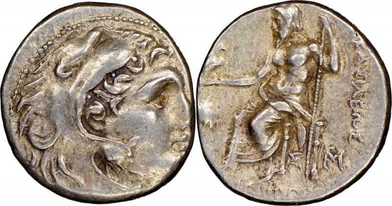 THRACIAN KINGDOM. Lysimachus (305-281 BC). AR drachm (17mm, 4.32 gm, 1h). NGC XF...