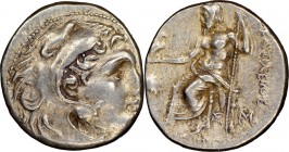 THRACIAN KINGDOM. Lysimachus (305-281 BC). AR drachm (17mm, 4.32 gm, 1h). NGC XF 3/5 - 4/5. Posthumous issue of Magnesia, ca. 305-297 BC. Head of Hera...