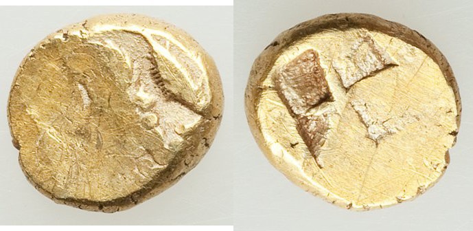 MYSIA. Cyzicus. Ca. 550-500 BC. EL 1/12 stater or hemihecte (9mm, 1.31 gm). Fine...