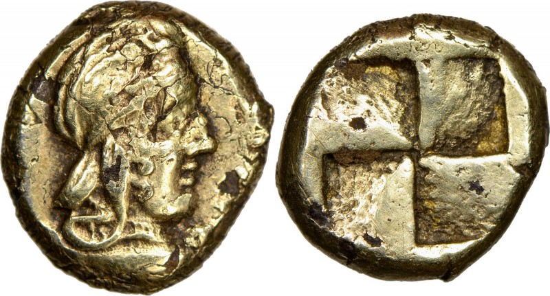 MYSIA. Cyzicus. Ca. 5th-4th centuries BC. EL/AE fourée sixth-stater or hecte (10...