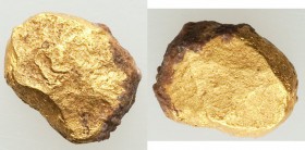IONIA. Uncertain mint. Ca. 650-600 BC. EL typeless fraction or ingot (9mm, 3.00 gm). As made. Small electrum nugget, flattened on both sides, weighing...