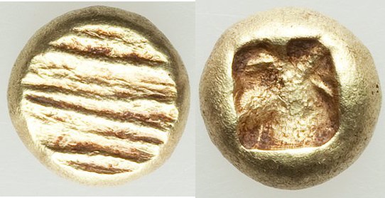 IONIA. Uncertain mint. Ca. 650-600 BC. EL 1/12 stater or hemihecte (7mm, 1.32 gm...