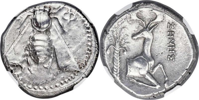 IONIA. Ephesus. Ca. 390-325 BC. AR tetradrachm (23mm, 15.18 gm, 12h). NGC Choice...