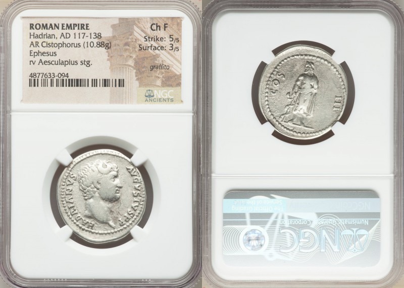 Hadrian (AD 117-138). AR cistophorus (26mm, 10.88 gm, 7h). NGC Choice Fine 5/5 -...
