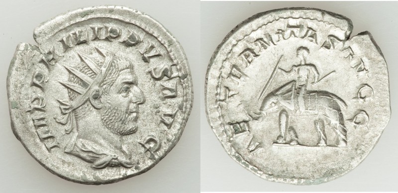 Philip I (AD 244-249). AR antoninianus (22mm, 4.16 gm, 1h). XF. Rome, AD 247-249...
