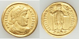 Valentinian I, Western Roman Empire (AD 364-375). AV solidus (21mm, 4.40 gm, 7h). Fine, scratches, scrape, marks. Nicomedia, 6th officina, AD 364. D N...