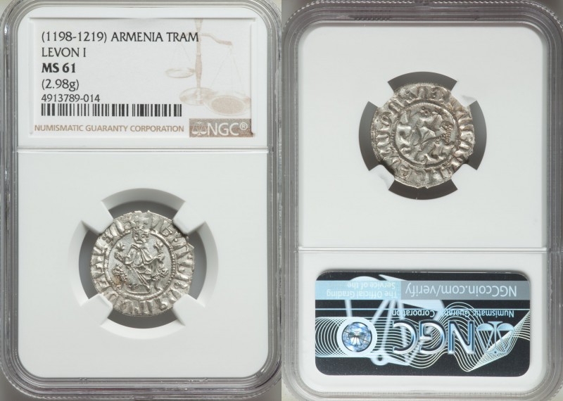 Cilician Armenia. Levon I Tram ND (1198-1219) MS61 NGC, 22mm. 2.98gm.

HID098012...