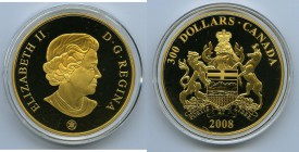 Elizabeth II gold Proof 300 Dollars 2008, KM835. AGW 0.8435 oz. Mintage: 344. Box of Issue and certificate included. Sold as is, no returns.

HID09801...