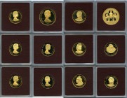 Elizabeth II 6-Piece Uncertified Box Set of gold Proof Dollars 1977, 1) 50 Dollars, KM21, AGW 0.1823 oz. 2) 100 Dollars, KM13, AGW 0.3646 oz. 3) 50 Do...