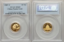 People's Republic gold Panda 10 Yuan (1/10 oz) 1987-Y MS69 PCGS, Shenyang mint, KM163. AGW 0.0999 oz.

HID09801242017