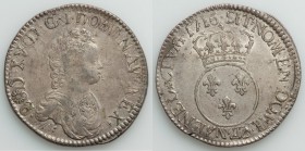Louis XV Ecu 1716-N XF, Montpellier mint, KM414.14. 42.7mm. 30.33gm. Struck over a Louis XIV 1709 Ecu. From the Allen Moretti Swiss Collection

HID098...