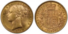 Victoria gold "Shield" Sovereign 1872 MS62 PCGS, KM736.2, S-3853B. No Die #. AGW 0.2355 oz. 

HID09801242017