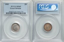 Edward VII Pair of Certified Pence Issues PCGS, 1) 3 Pence 1903 - MS65 2) 4 Pence 1905 - MS66 Sold as is, no returns. 

HID09801242017