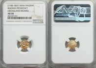 British India. Madras Presidency gold Pagoda ND (1740-1807) AU58 NGC, Fort St. George mint, KM304. Granulated reverse.

HID09801242017