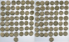 50-Piece Lot of Uncertified Dirhams VF, Lot of 50 Pieces of which most appear to be Kaykhusraw III (AH 663-682 / AD 1265-1283) & Mas'ud, and 2 Ilkhani...