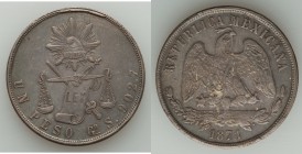 Republic Peso 1871 Go-S XF, Guanajuato mint, KM408.4. 37.5mm. 27.05gm. Gunmetal blue-gray toning. 

HID09801242017