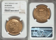 Albert I gold 100 Francs 1891-A AU Details (Obverse Scratched) NGC, Paris mint, KM105, Fr-13. Mintage: 20,000. AGW 0.9334 oz. 

HID09801242017